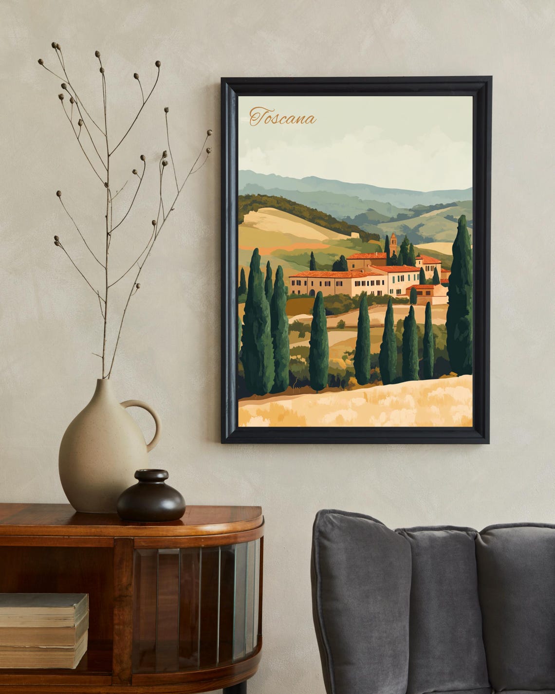 Tuscany Poster Tuscany Travel Print Tuscany Vintage Print Tuscany Retro Art Toskana Art Italian Wall Art Kitchen Decor Christmas Gift - Image 2