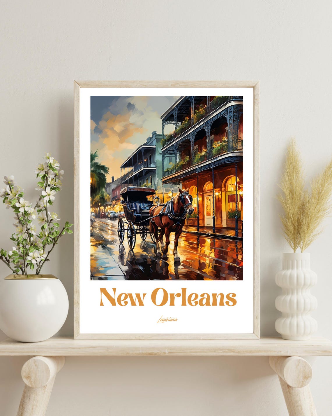 New Orleans Poster, French Quarter Christmas Gift
