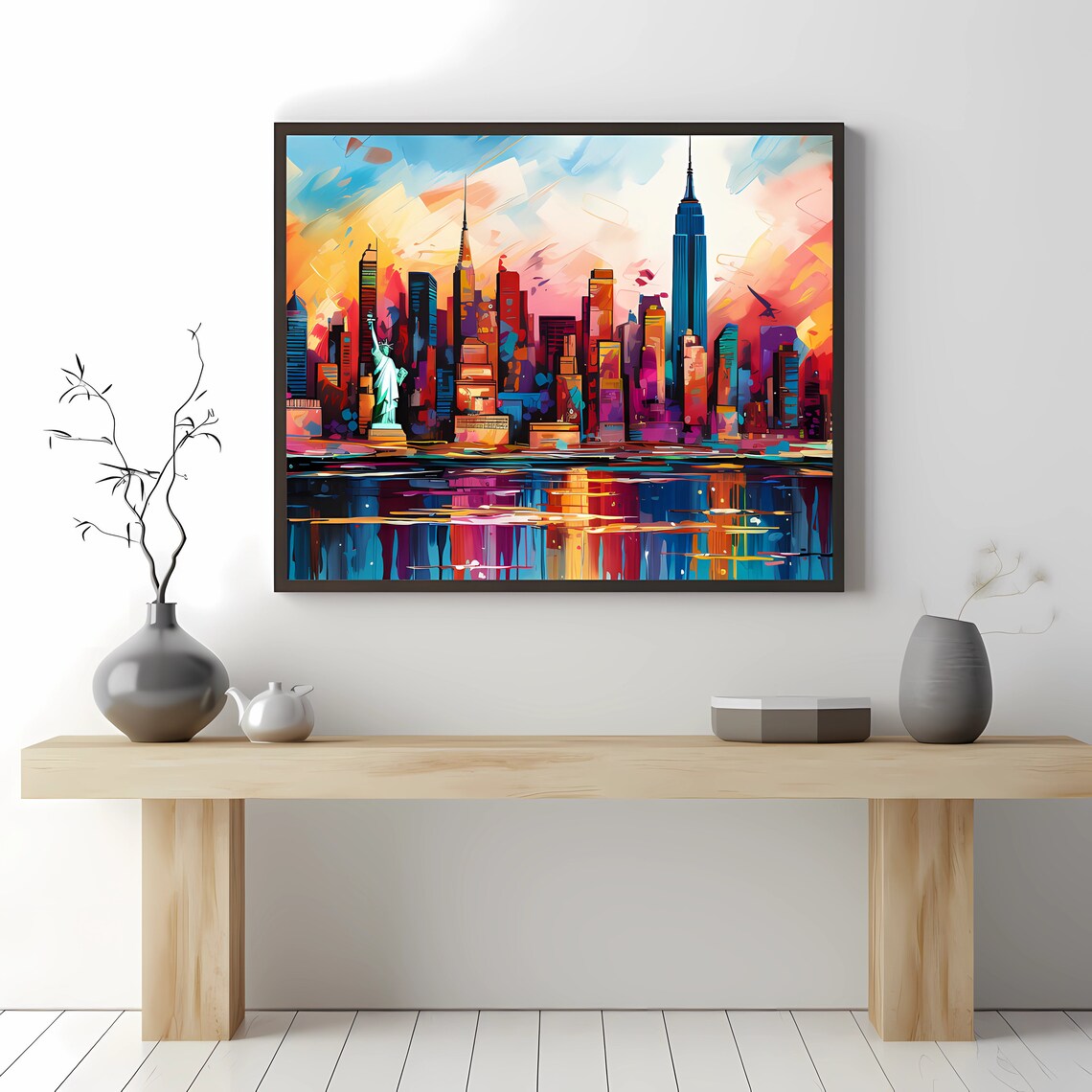 New York City Abstract Skyline Travel Poster