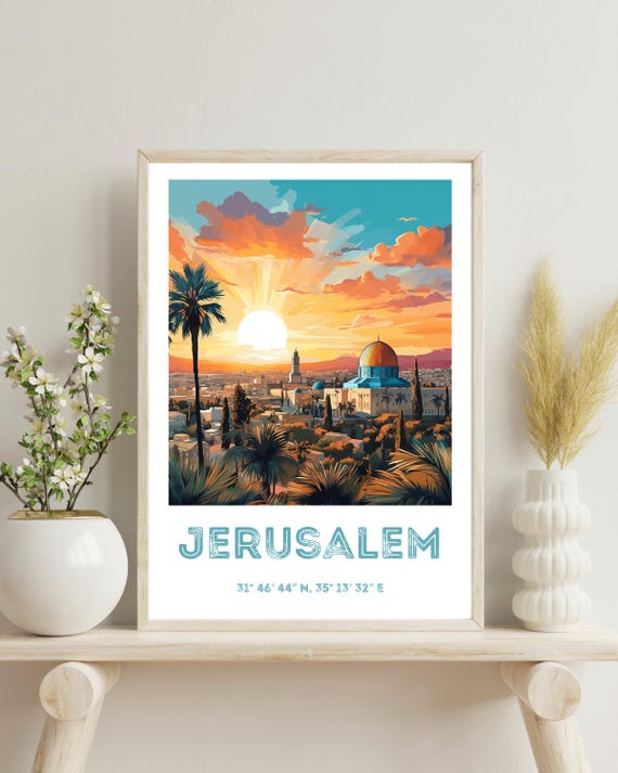 Jerusalem Travel Poster, Dome Of The Rock Decor