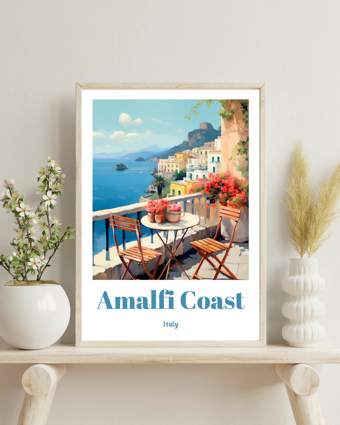 Amalfi Coast Travel Poster, Italy Gift