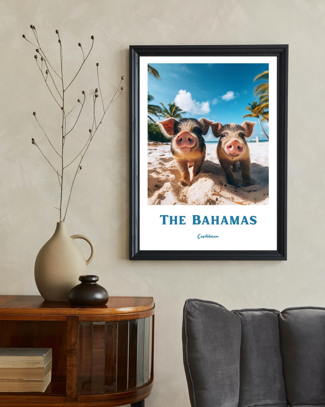 Bahamas Pig Beach Exuma Caribbean Travel Poster - Image 2
