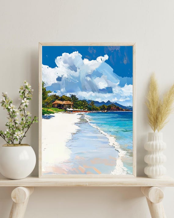 Nosy Ankao Travel Poster, Madagascar Tropical Beach