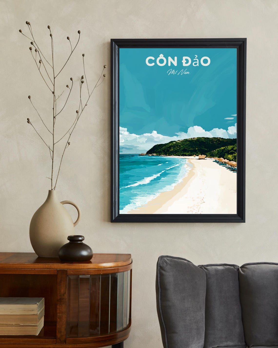 Con Dao Vietnam Travel Poster, Tropical Beach Art - Image 2
