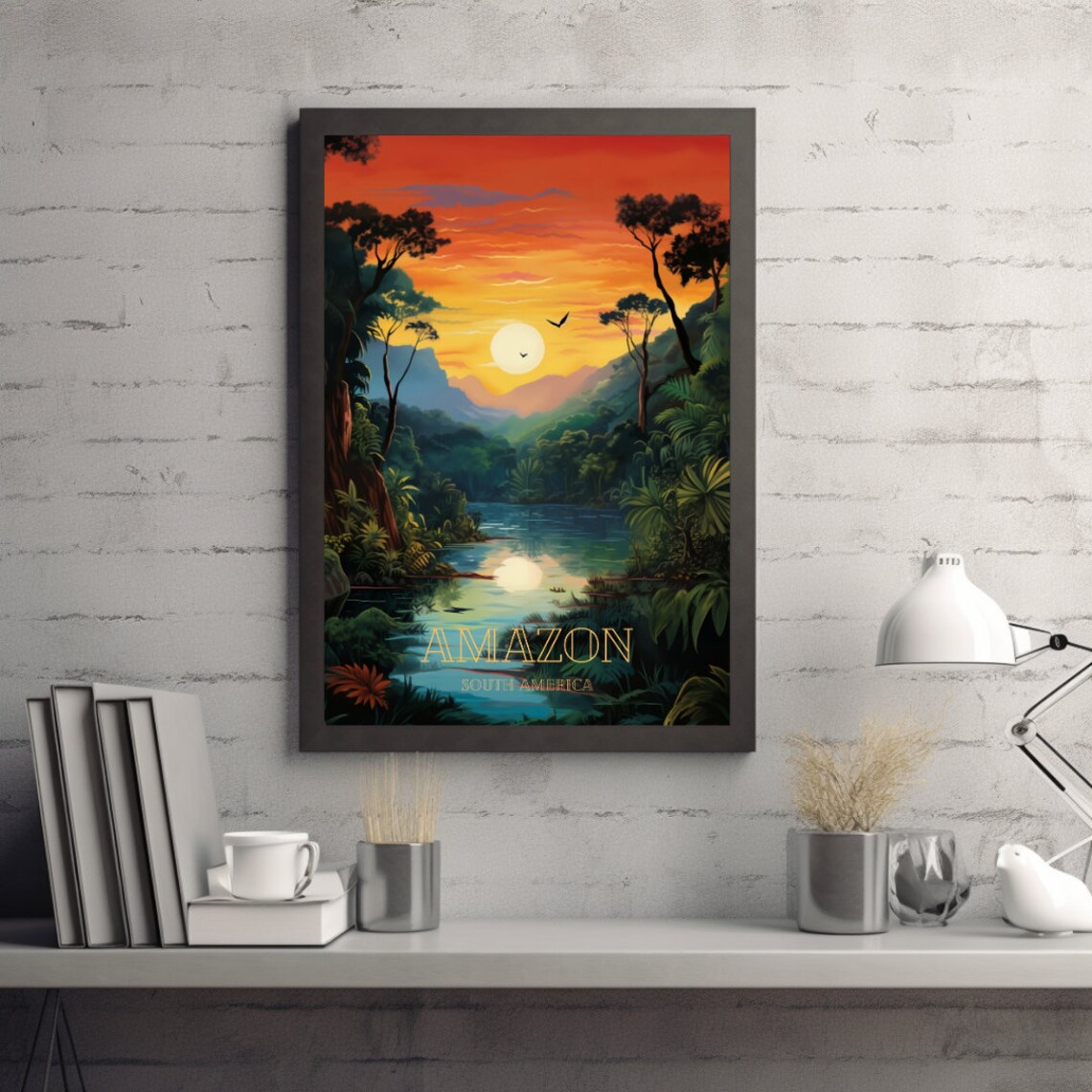 Amazon Rainforest Travel Poster, Jungle Landscape - Image 2