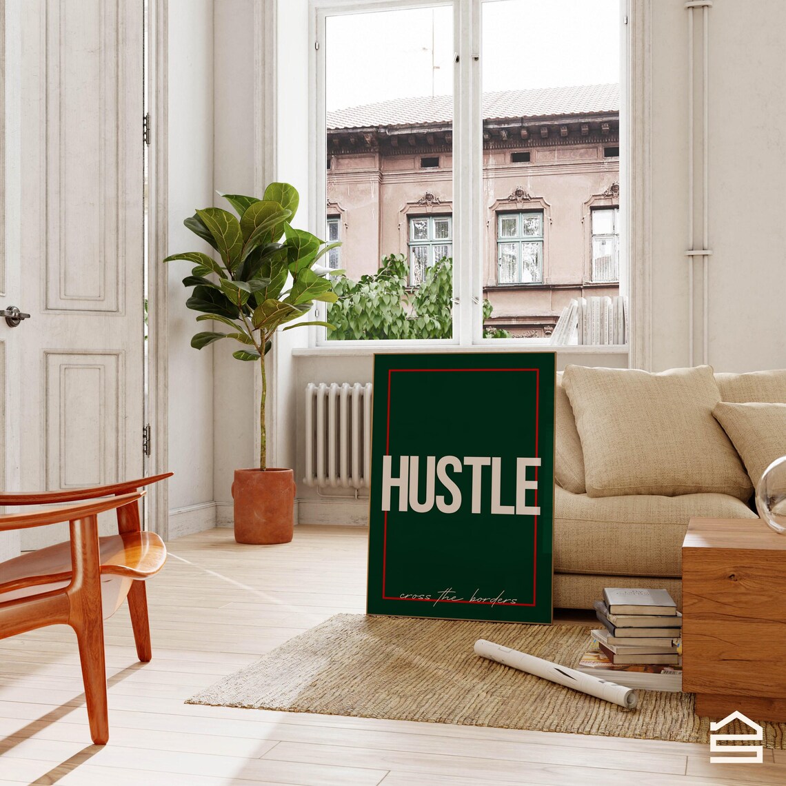 Hustle Quote, Minimalist Office Decor Poster - Image 3
