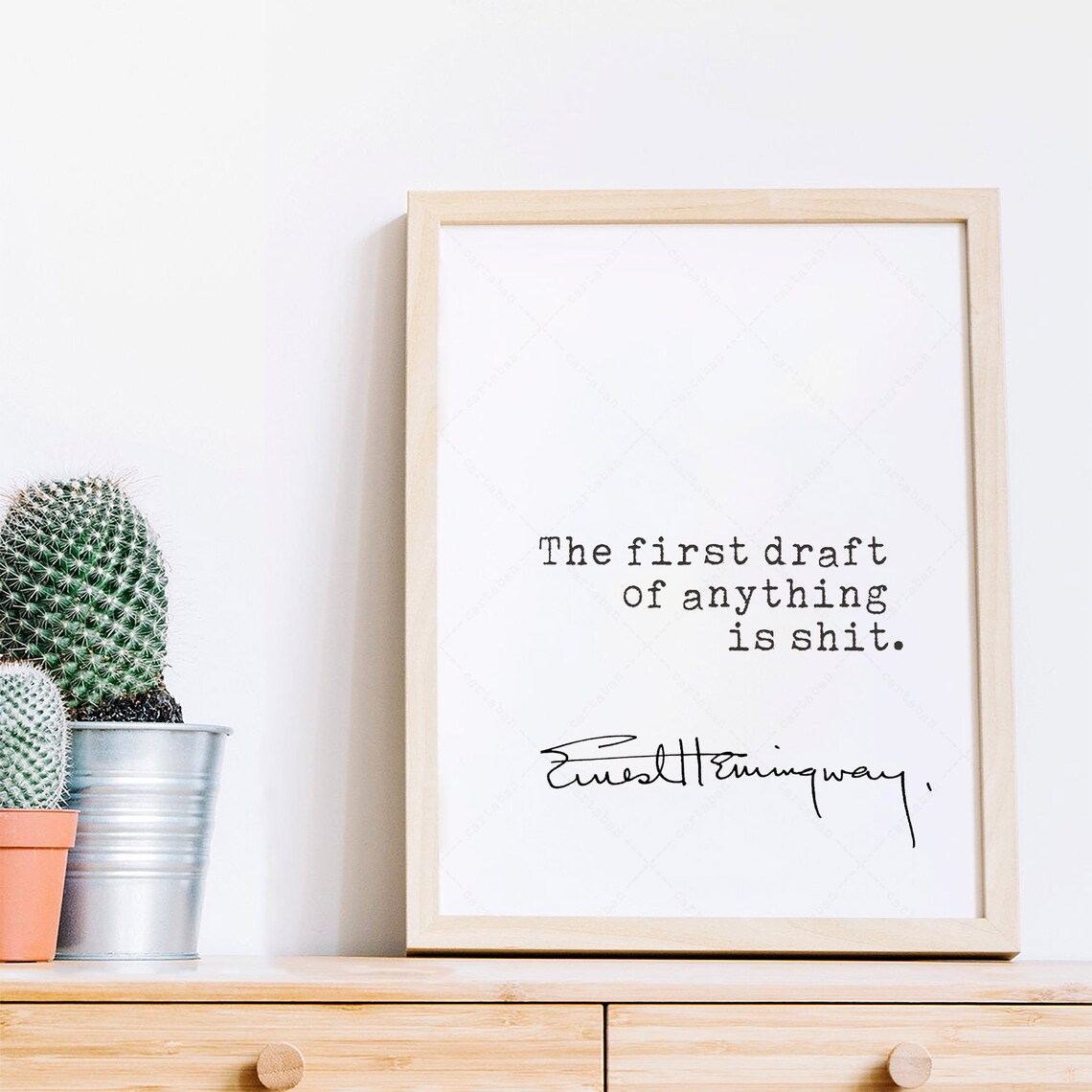 Ernest Hemingway Quote Art Print, Typography Quote - Image 2