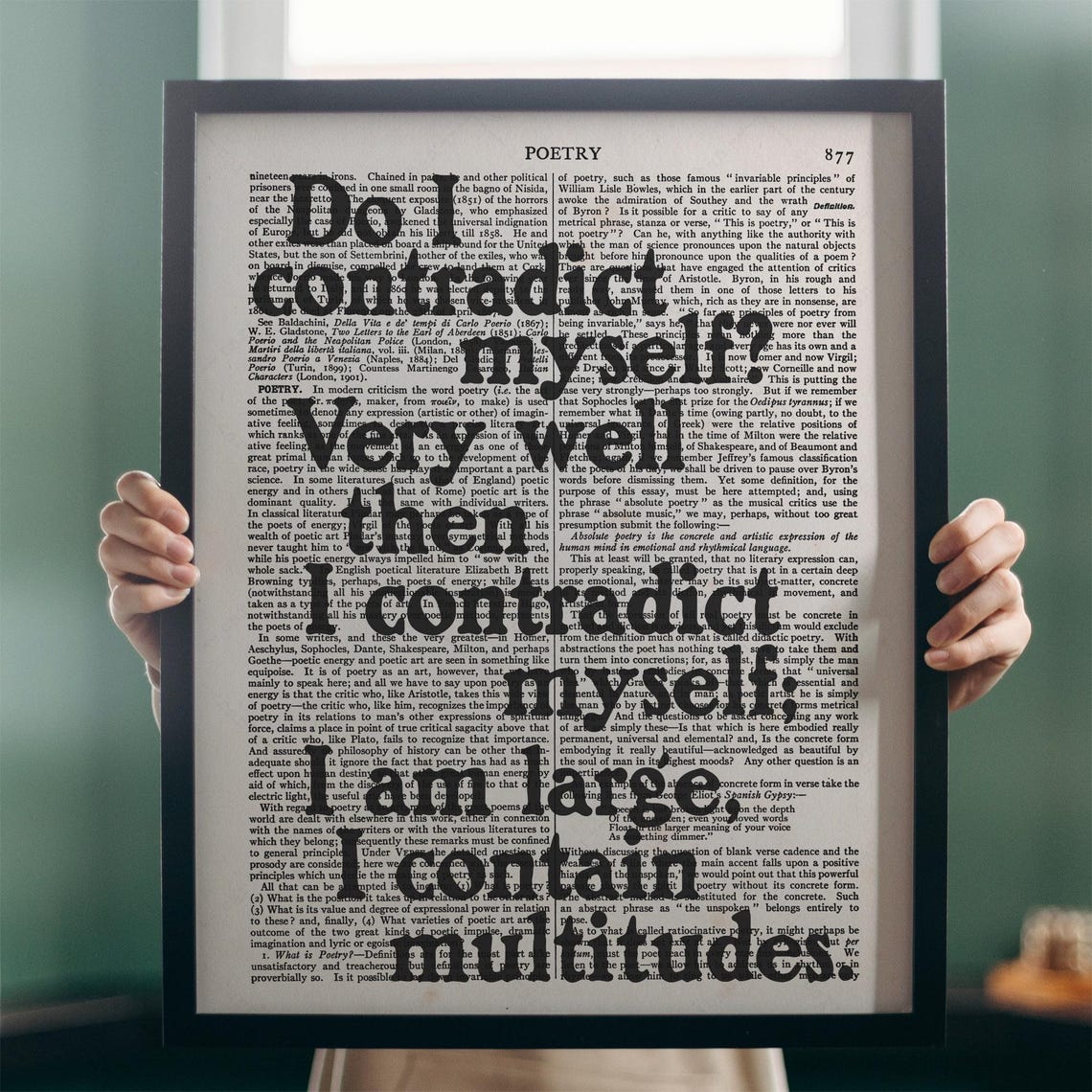 Walt Whitman Do I Contradict Myself I Contain Multitudes Quote Poster - Image 4