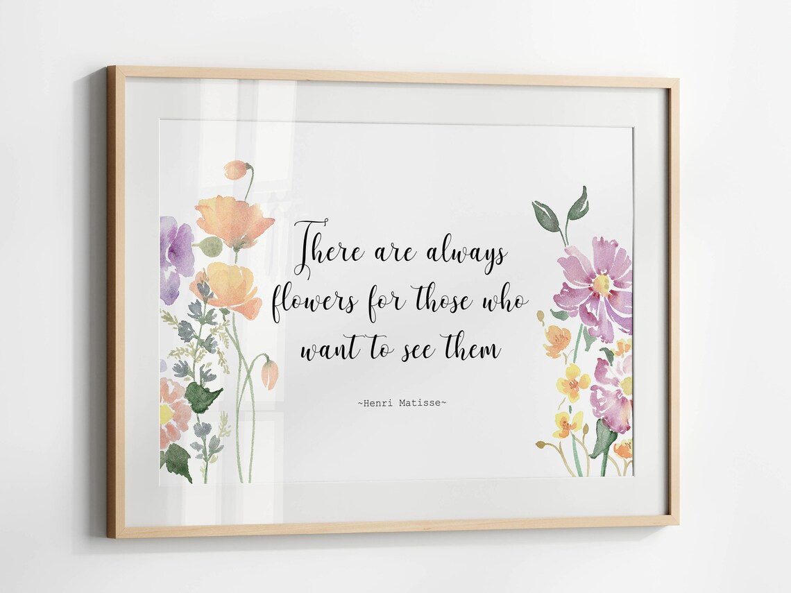 Henri Matisse Flowers Quote Wildflower Watercolor Art Poster