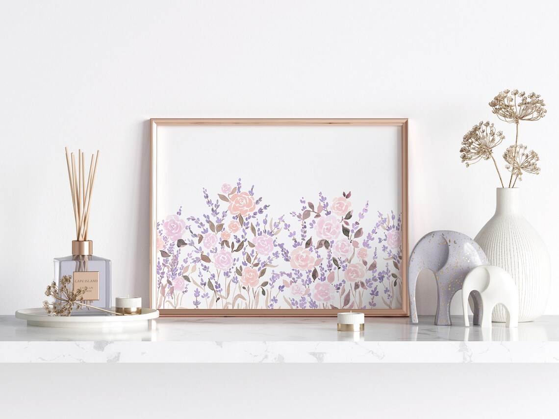 Lavender Watercolor Print, Soft Lilac Floral Poster - Image 3