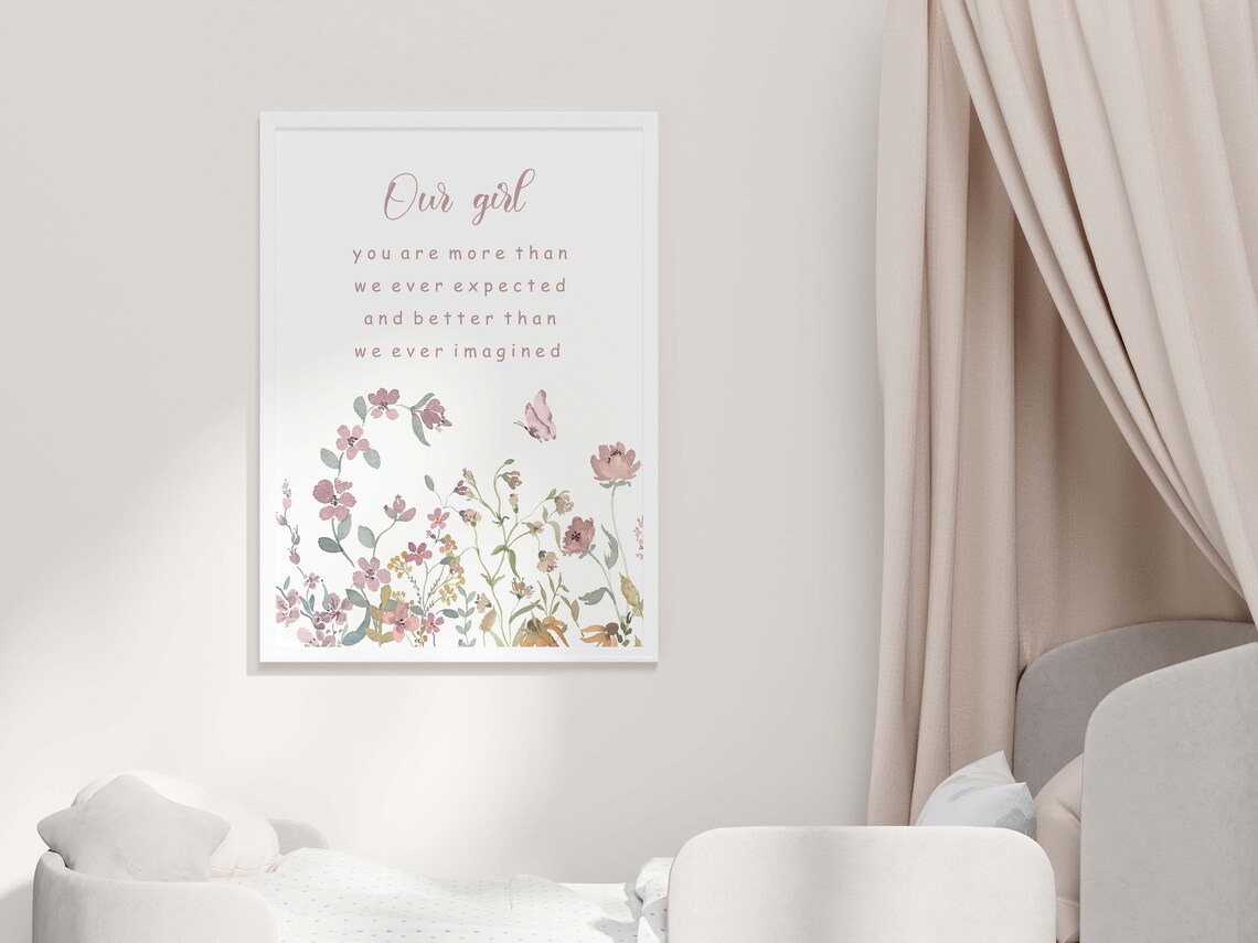 Our Girl Print, Boho Nursery Wildflower Art - Image 2