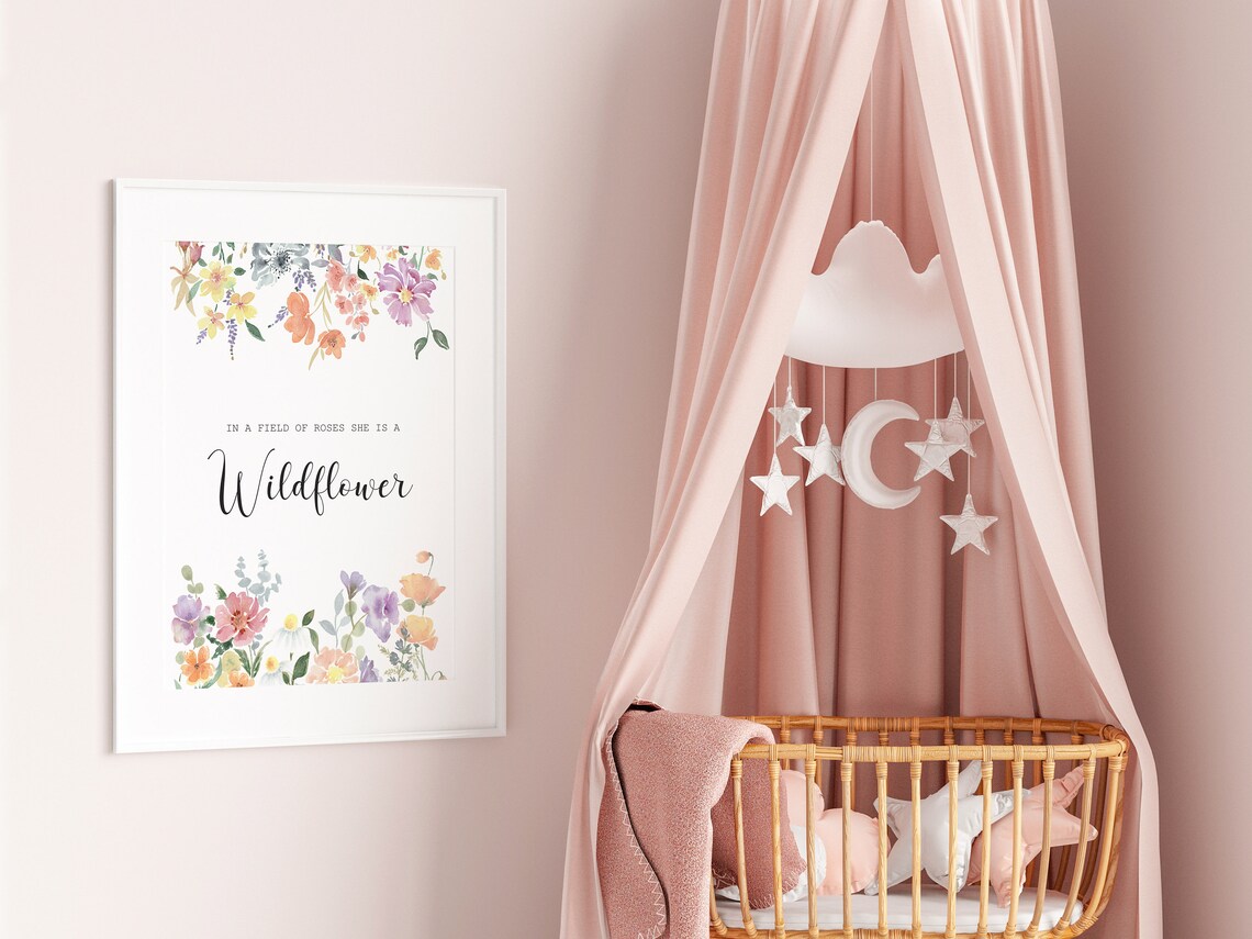 Wildflower Watercolor Floral Quote Art Print - Image 3
