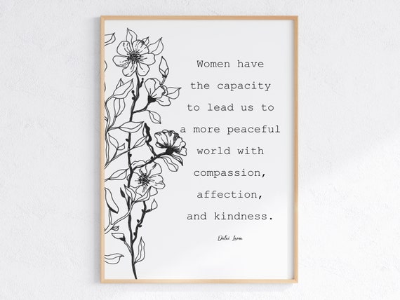 Empower Women Print Female Leadership Quote Dalai Lama Strong Woman Quote Wall Art