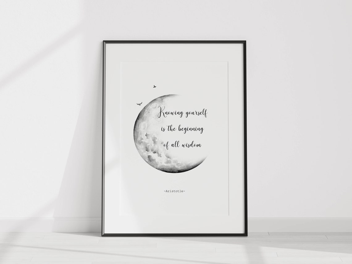 Personal Growth Poster Aristotle Quote Print Positive Mindset Inner Peace Wall Art Knowing Yourself Quote - Image 2
