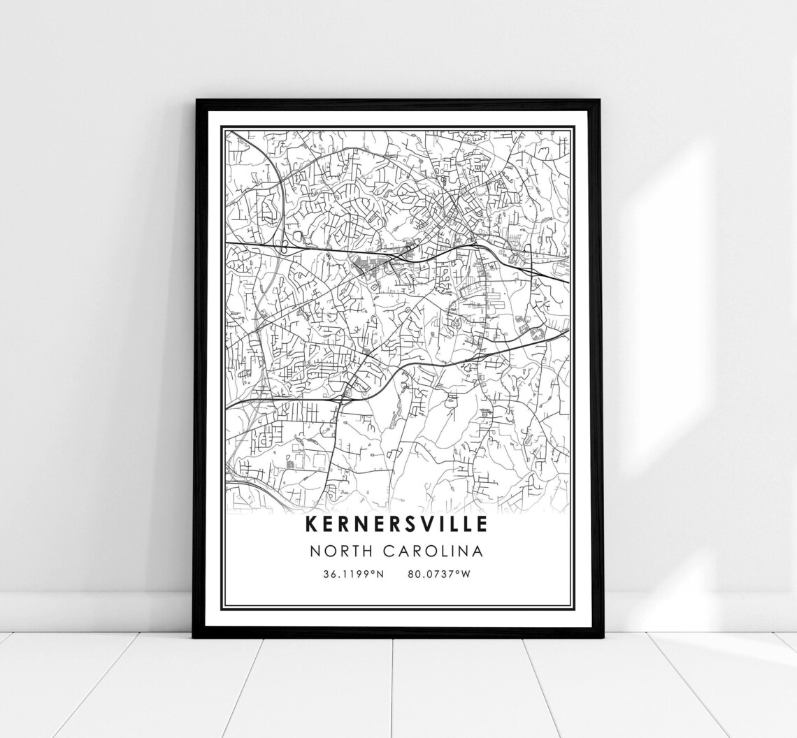 Kernersville Map Print, North Carolina City Poster