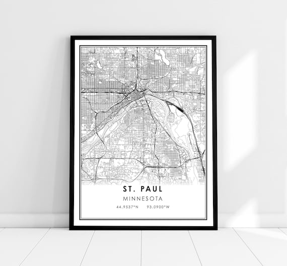 St Paul Map Print, Minnesota Travel Poster