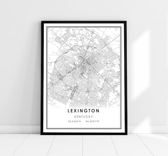 Lexington Map Print Poster, Kentucky City