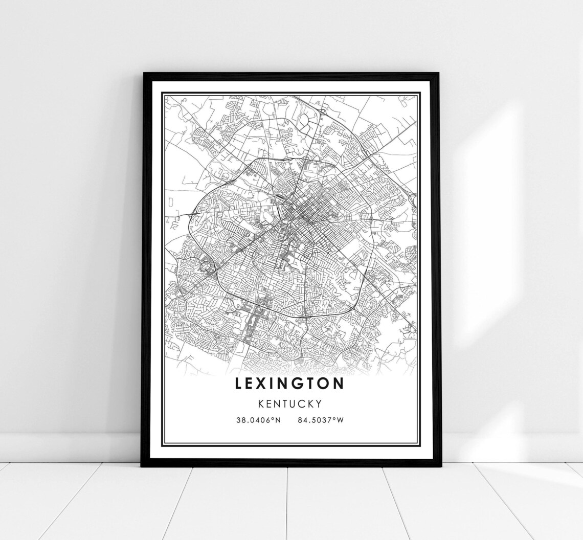 Lexington Map Print Poster, Kentucky City