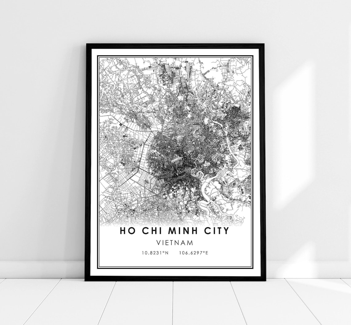 Ho Chi Minh City Map Art Print, Vietnam Travel Poster
