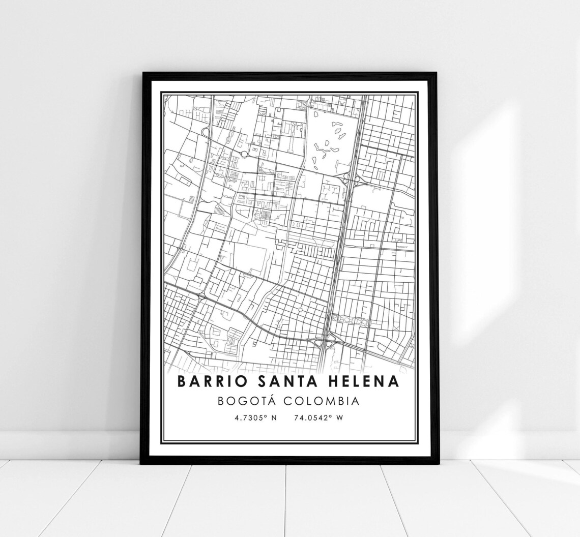 Barrio Santa Helena Bogota Colombia City Map Minimalist Poster