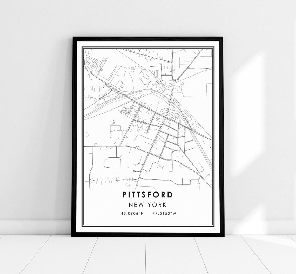 Pittsford New York Map Poster, Travel Poster