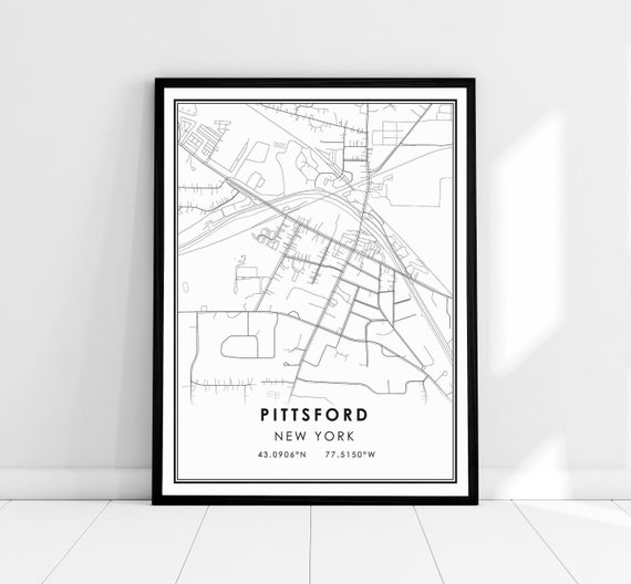 Pittsford New York Map Poster, Travel Poster