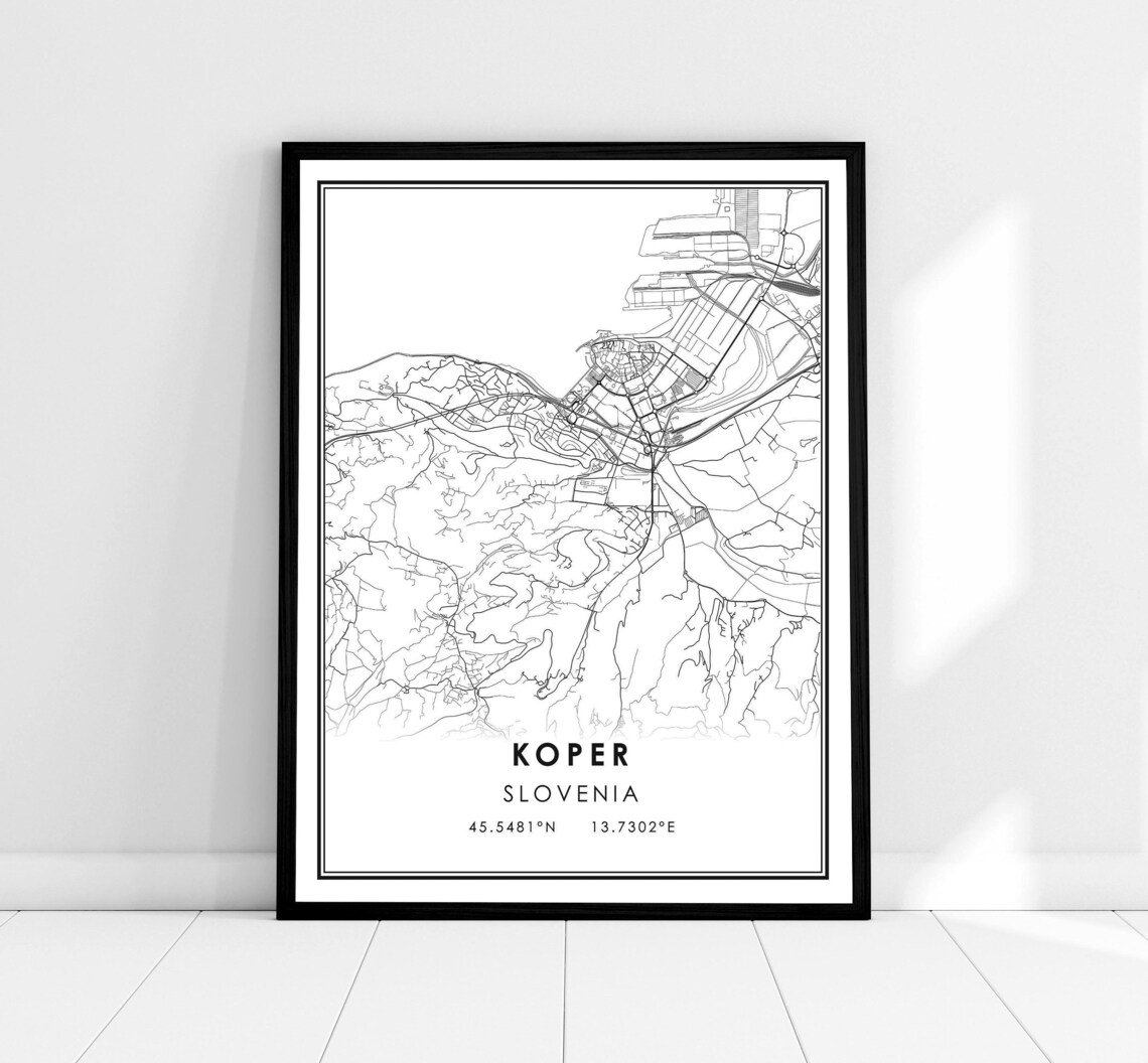 Koper Map Print, Slovenia City Travel Poster