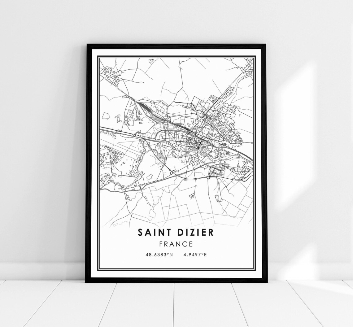 Saint Dizier France Minimalist Street Map Coordinates Poster