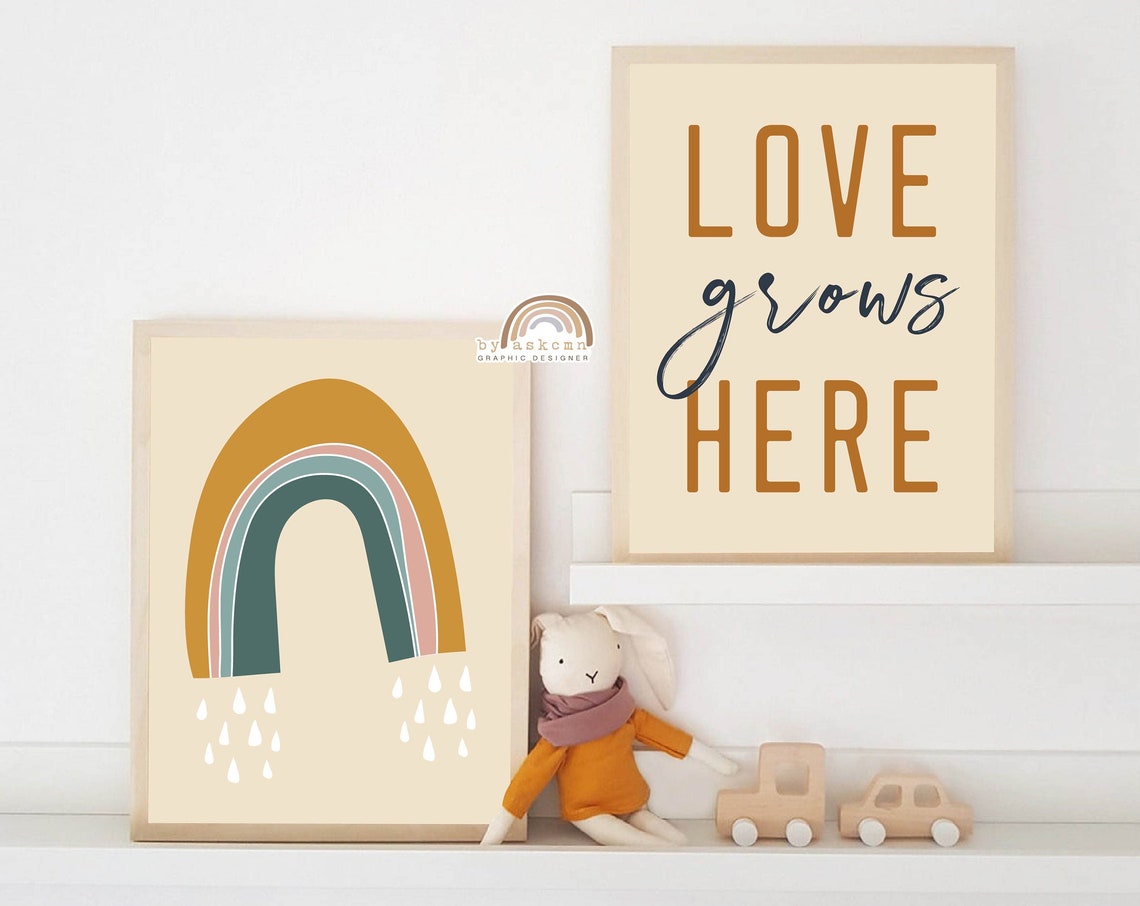 Rainbow Wall Decor Print Baby Room Poster Living Room Art Print Wall Art Print Boho Wall Art Kid Room Poster Rainbow Boho Nursery Print - Image 5