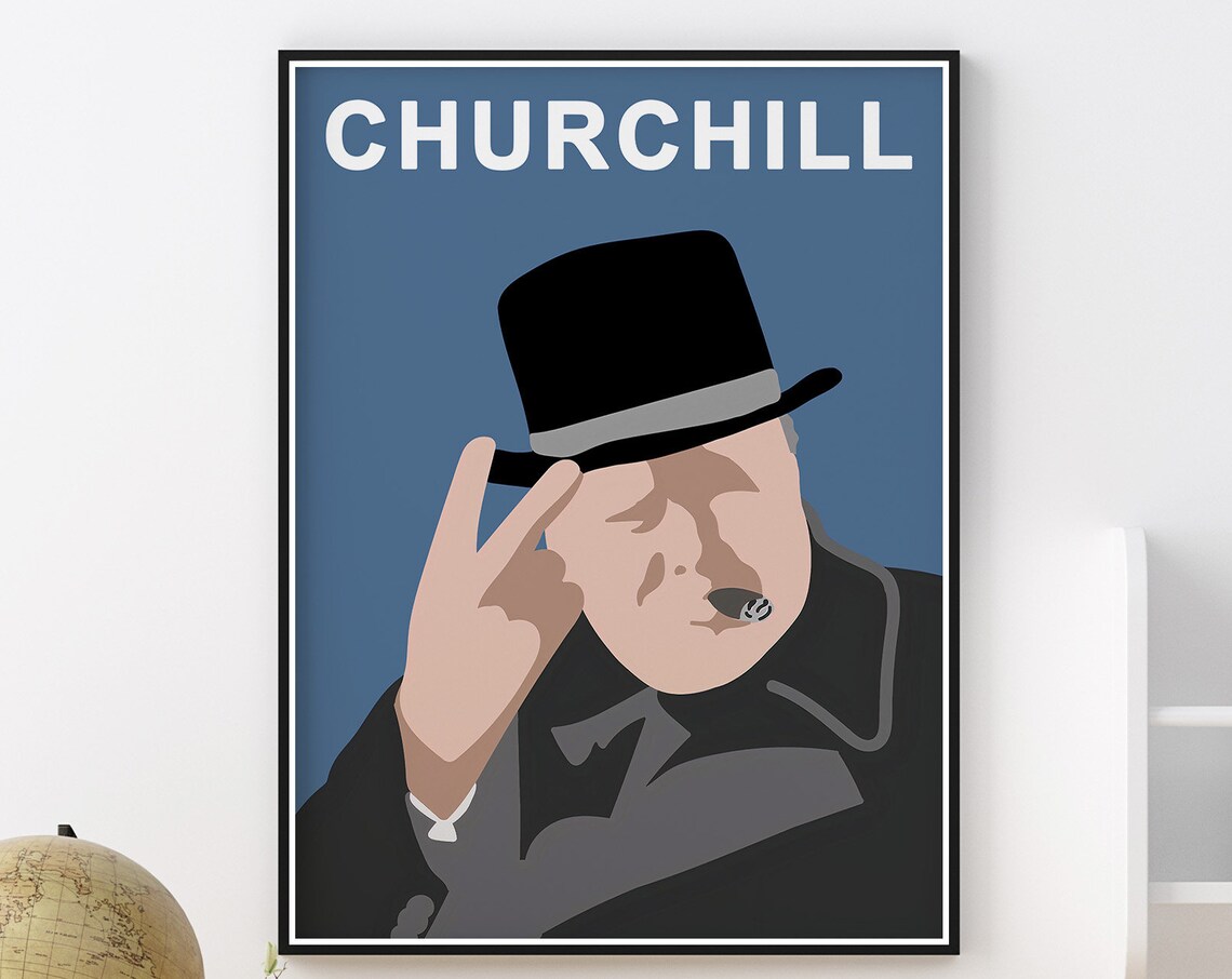 Winston Churchill Minimalist Political Art Print - Image 3
