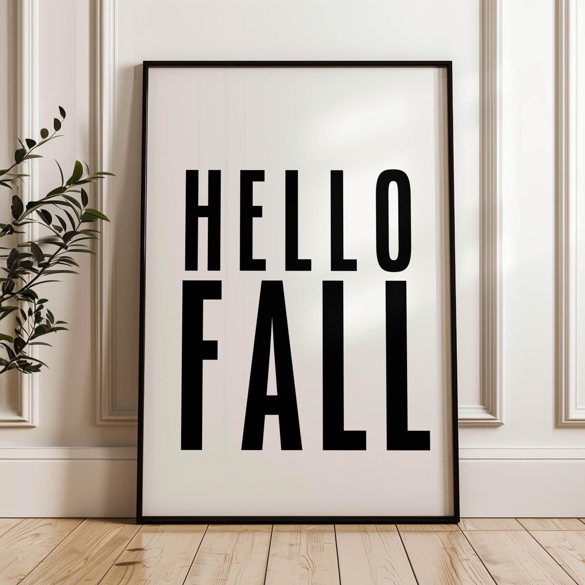Hello Fall Bold Black Typography Minimalist Autumn Wall Poster - Image 6