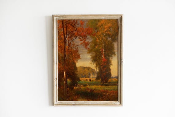 Vintage Autumn Print Fall Decor Vintage Farmhouse Wall Art Rustic Wall Decor Fall Wall Art Moody Art