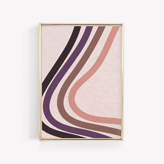 Colorful Abstract Wall Art Line Art Eclectic Wall Art Retro Print Wall Art Apartment Decor