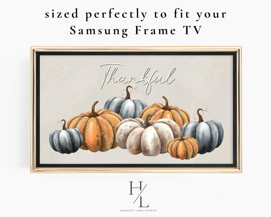 Thankful Watercolor Pumpkins Fall Harvest Thanksgiving Poster - Image 5