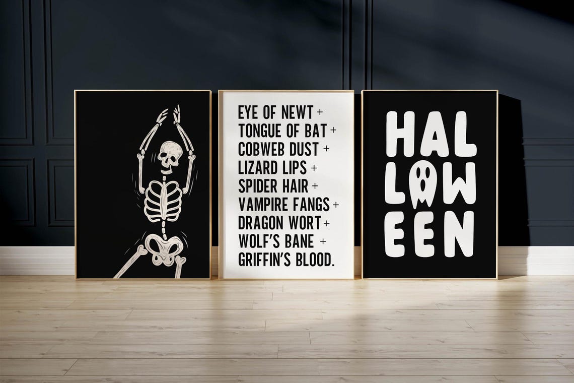 Spooky Halloween Bundle 8 Ghoul Ghost Bat Seasonal Designs Poster - Image 3