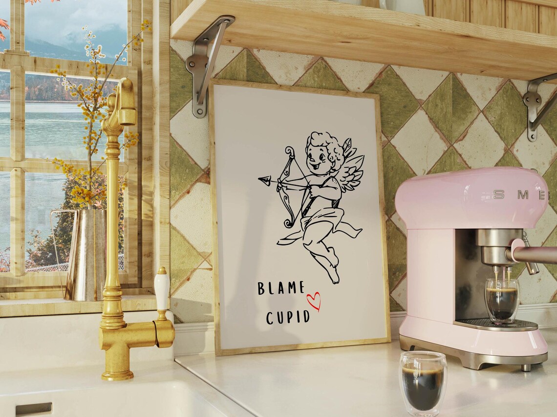 Valentine Cupid Romantic Funny Wall Art Print - Image 4