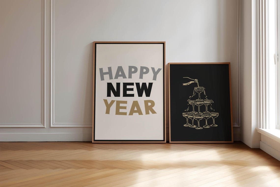 New Year 2025 Bundle Set of 8 Celebration Party Designs Poster - Image 3