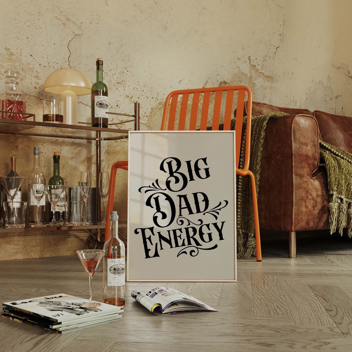 Big Dad Energy Vintage Western Lettering Funny Gift For Dad Poster - Image 5