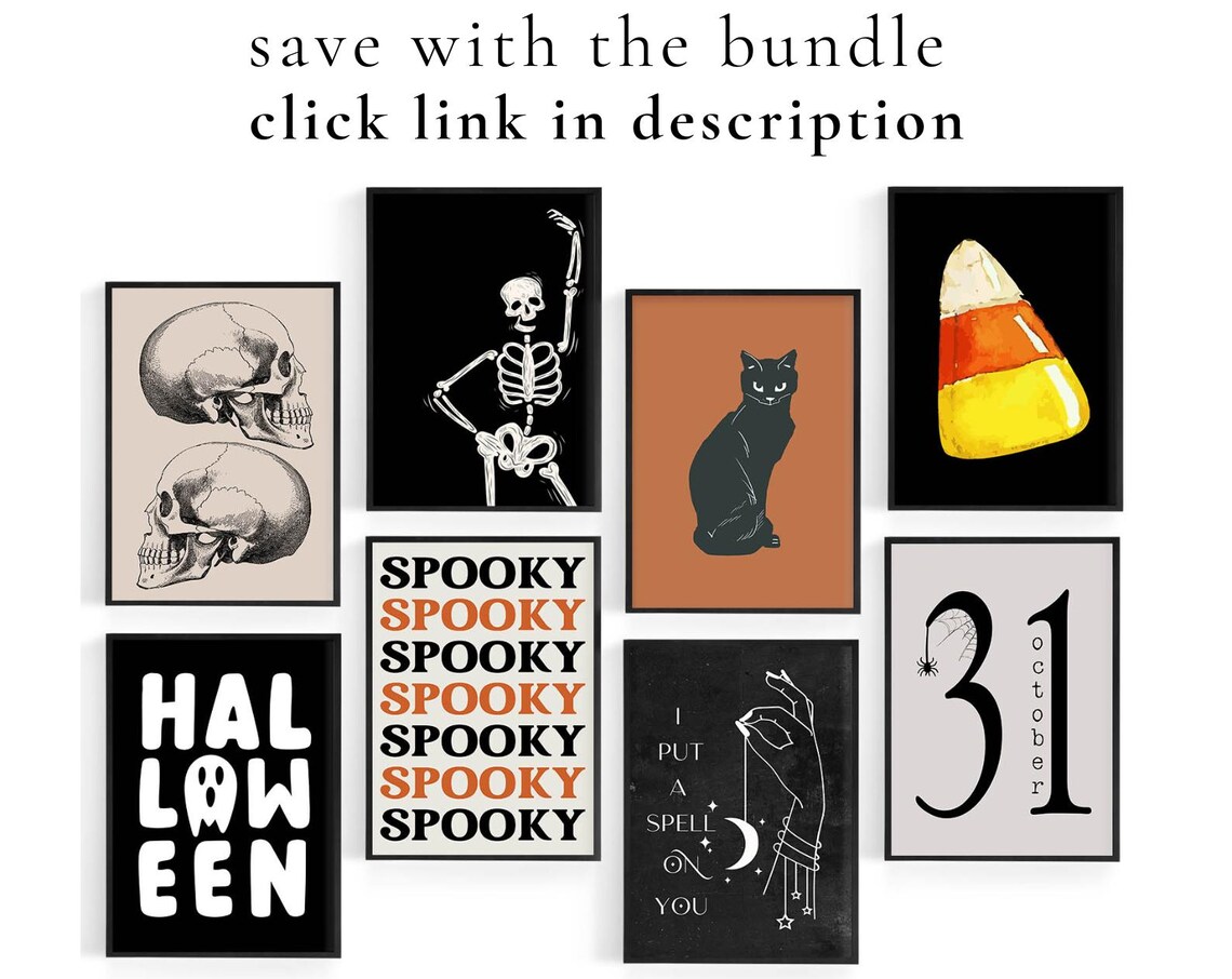 Spooky Bats Halloween Minimalist Art Print - Image 3