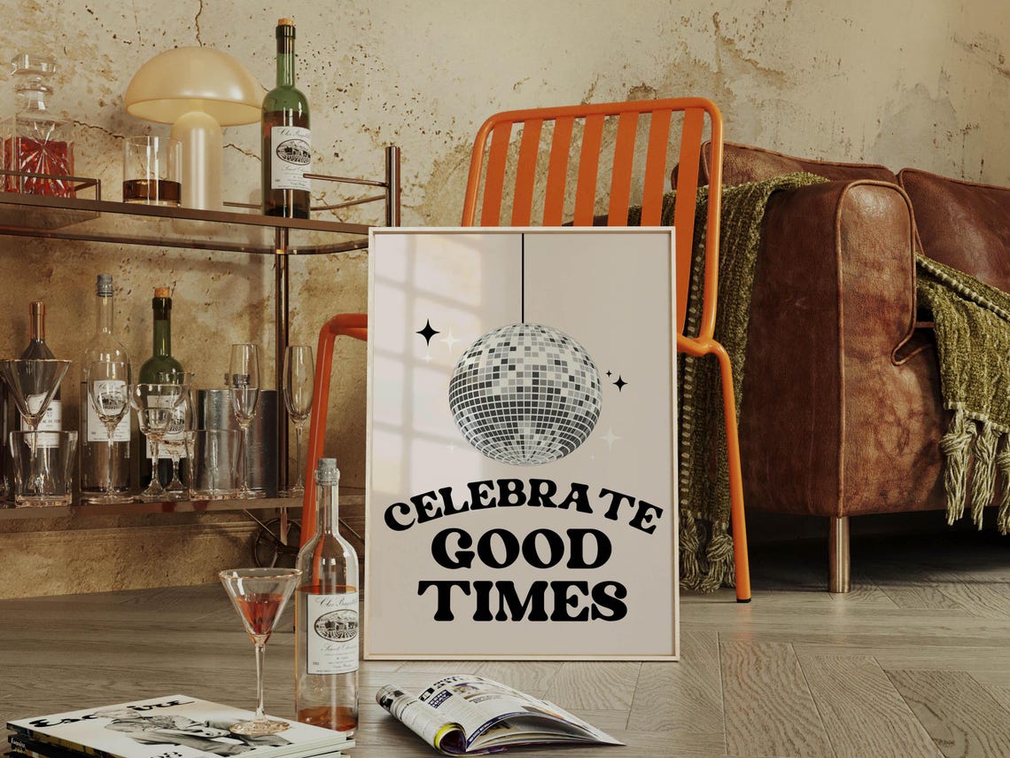 Celebrate Good Times Disco Ball New Year Eve Retro Party Poster - Image 4