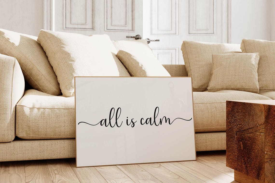All Is Calm Script Minimalist White Christmas Holiday Poster - Image 6
