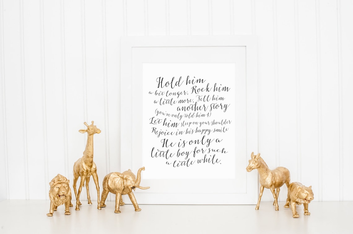 Hold Him A Little Longer Nursery Wall Art