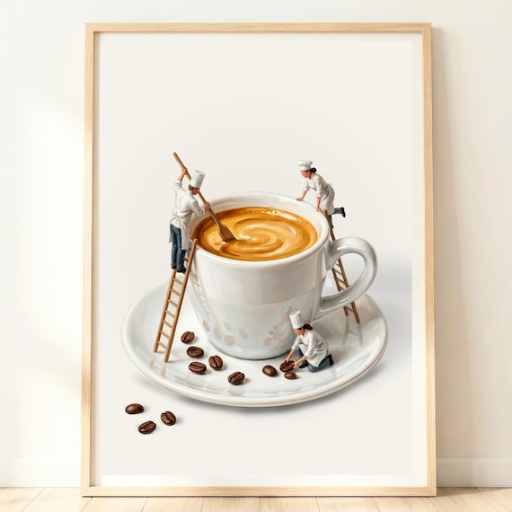 Espresso Coffee Print, Kitchen Decor Wall Art