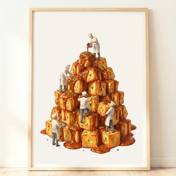 Spanish Tapas Wall Art Patatas Bravas Print Mediterranean Kitchen Decor Spain Food