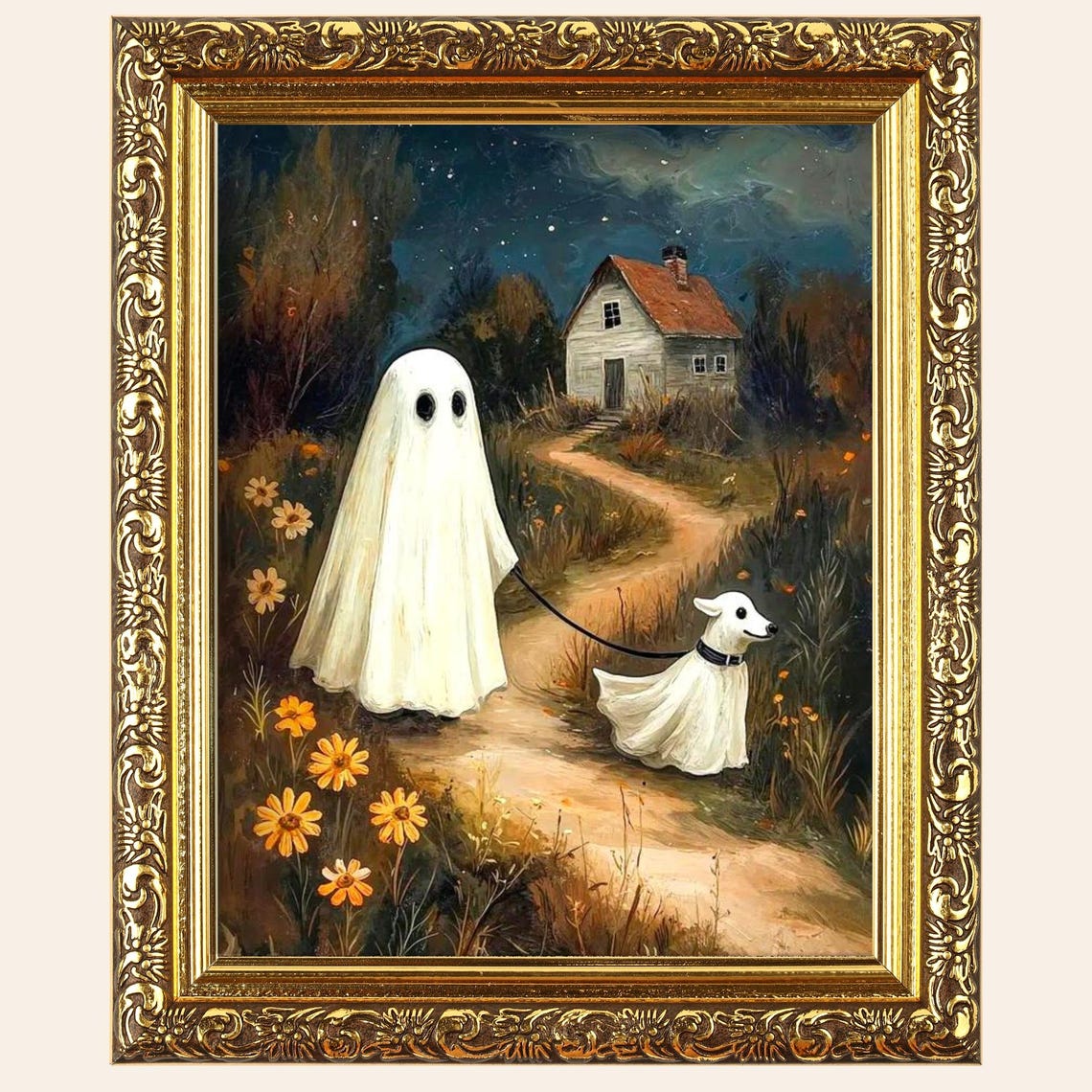 And Dog Wall Art Halloween Night For Spooky Home Decor