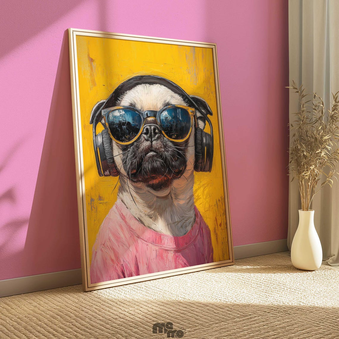 DJ Pug, Funny Pet Portrait Art Print - Image 5