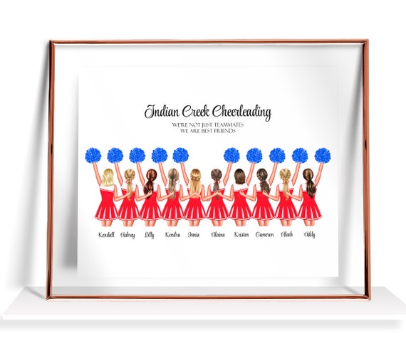 Cheerleaders Print Personalized Cheerleader Gifts Cheer Friend Gift Personalized Cheerleader Poster Custom Cheer Team Gift Seniors