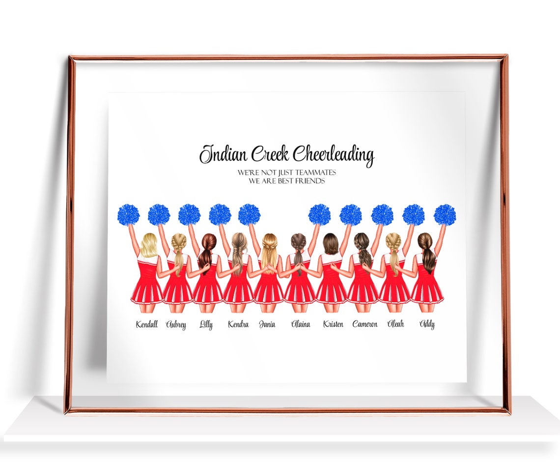 Cheerleaders Print Personalized Cheerleader Gifts Cheer Friend Gift Personalized Cheerleader Poster Custom Cheer Team Gift Seniors