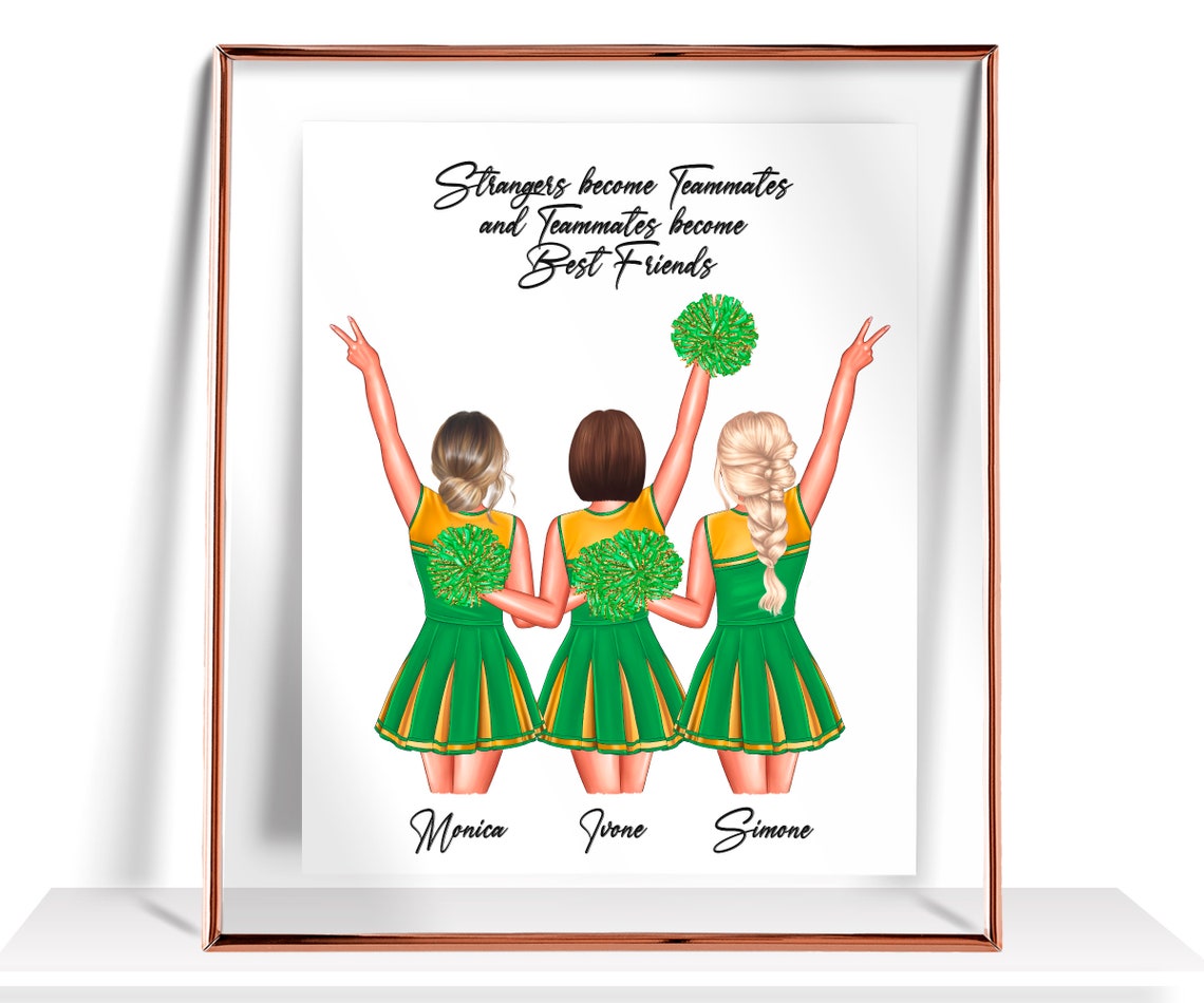 Personalized Cheerleader Gifts Cheerleaders Print Cheer Frined Gift Personalized Cheerleader Decor Custom Cheer Team Gift