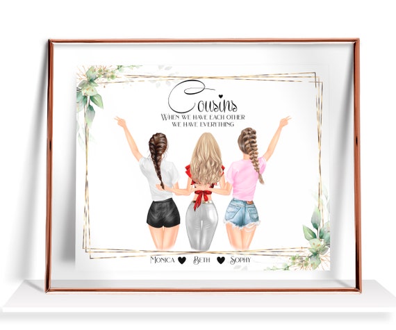 Cousins Crew Gift Personalized Cousin Birthday Gift Three Cousins Gift Custom 3 Cousins Gift Cousins Print Cousins Picture Cousins Painting